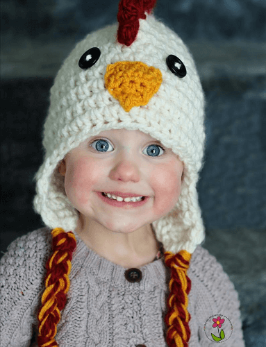 Crochet Chicken Hat Pattern by Thymeline