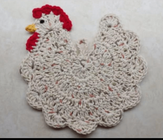 Crochet Chicken Potholder Pattern by Bago Day Crochet