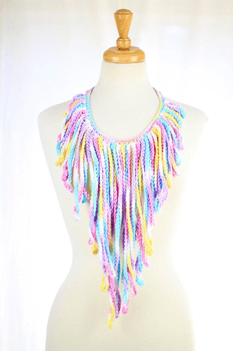 Crochet Fringe Necklace Pattern by Mademoiselle Mermaid