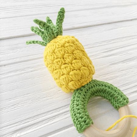 Crochet Pineapple Baby Rattle Pattern by Crochet Feelings Toys