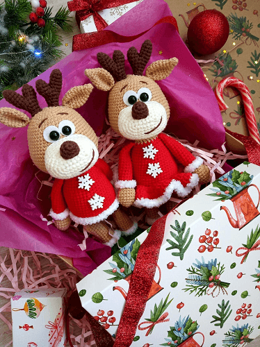 Crochet Reindeer Pattern by Plyushki Toys Patterns