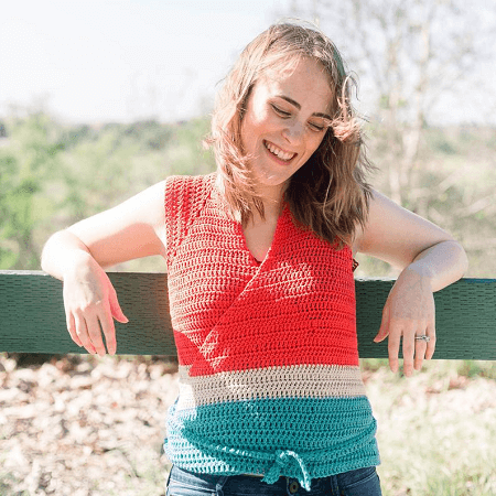 Crochet Summer Wrap Top Pattern by E'Claire Makery