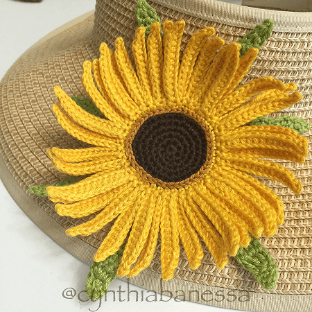 Brooch Free Sunflower Crochet Pattern by Cynthia Banessa