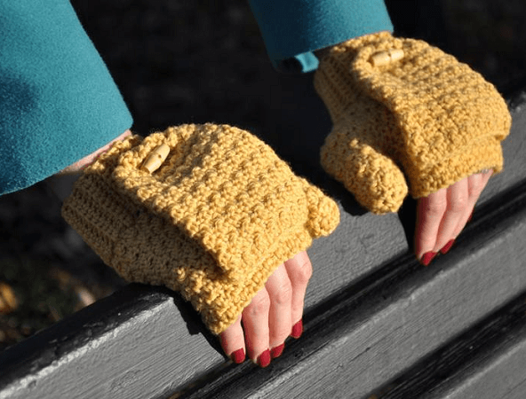 Versatile Crochet Fingerless Mittens Pattern by Han Jan Crochet