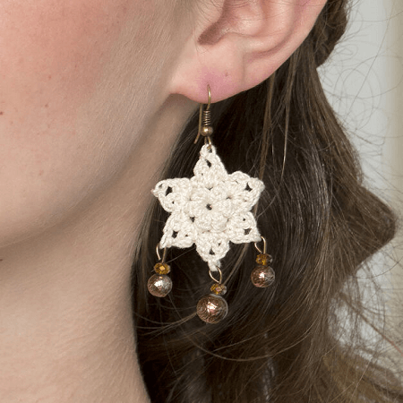 Dangling Star Earrings Crochet Pattern by Yarnspirations