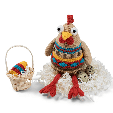 Free Easter Chicken Crochet Pattern by Amigurumi Today