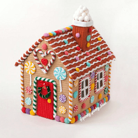 Gingerbread House Crochet Pattern by Pinky Pinky Blue