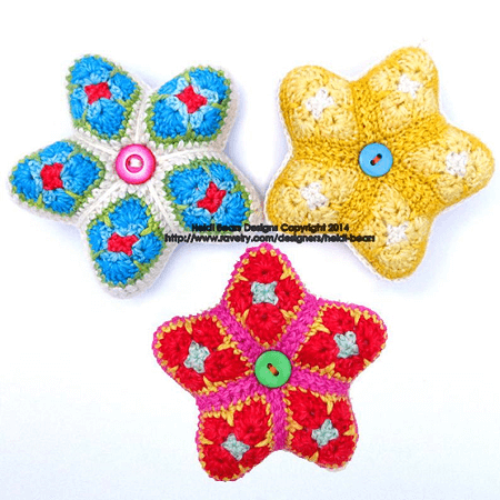 Little Stars African Flower Crochet Pattern by Heidi Bears
