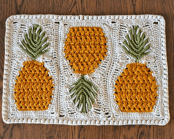 Pineapples Crochet Placemat Pattern by Yarn Godess