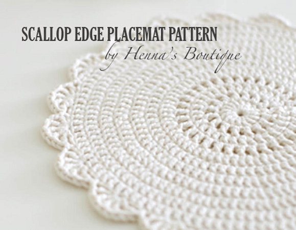 Scallop Edge Placemats Crochet Pattern by Henna's Boutique