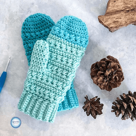 Snow Drops Crochet Mitten Pattern by Left In Knots