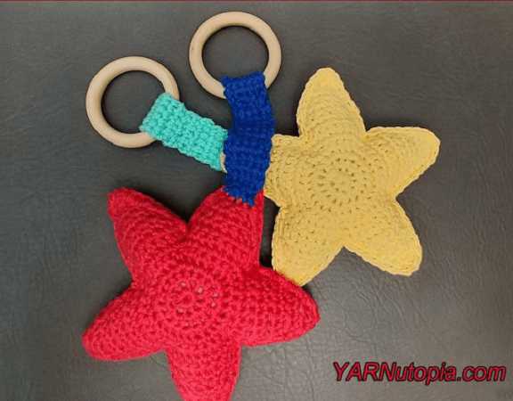 Star Ring Rattle Crochet Pattern by Yarnutopia