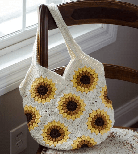 Bag Free Sunflower Crochet Pattern by Crochet 365 Knit Too