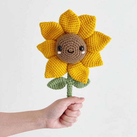 Crochet Sunflower Overalls for Hugmee Squishmallow 