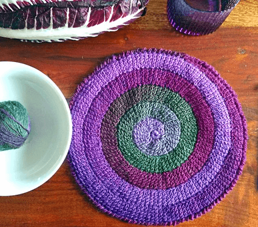 Tunisian Crochet Placemats Round Pattern by Hook Loop Sarah