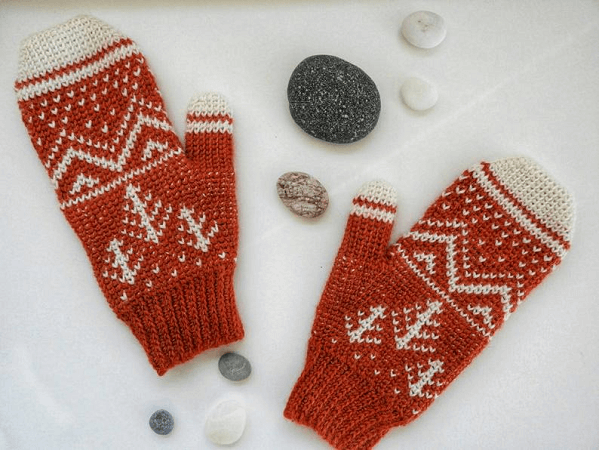 Winter Mountain Mittens Crochet Pattern by Nomad Stitches