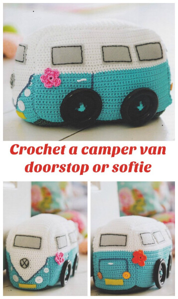 Crochet Doorstop VW Camper Pattern By Emma Varnam