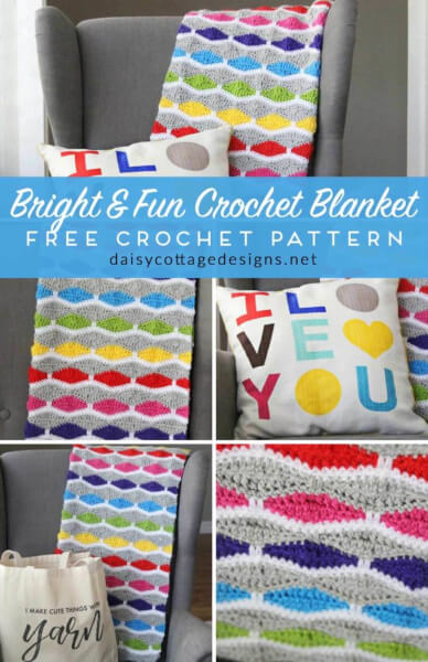 Fun Crochet Blanket Pattern by Daisy Cottage Designs