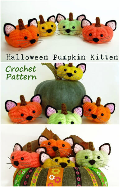 Halloween Amigurumi Pumpkin Crochet Kittens Pattern