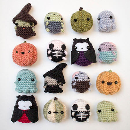 Tiny Halloween Amigurumi Monsters Crochet Pattern by Mohustore
