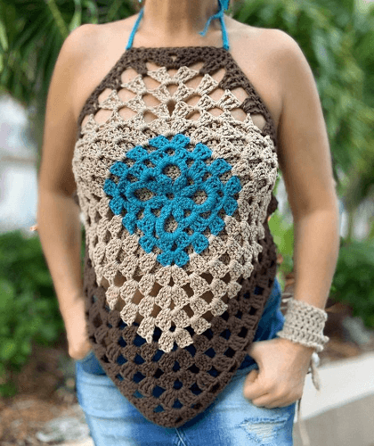 Boho Halter Top Crochet Pattern by LM Handmade Boutique