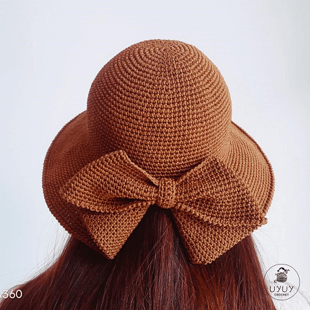 Bow Sun Hat Crochet Pattern by Uyuy Crochet