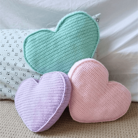 Candy Heart Pillow Crochet Pattern by Once Upon A Cheerio