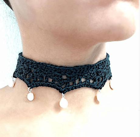 Crochet Choker Necklace Pattern by Littlejohn's Yarn