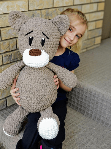 Crochet Cuddly Big Bear Pattern by Violets And Heather