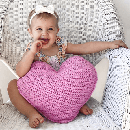 Crochet Heart Pillow Pattern by Peach And Paige Designs