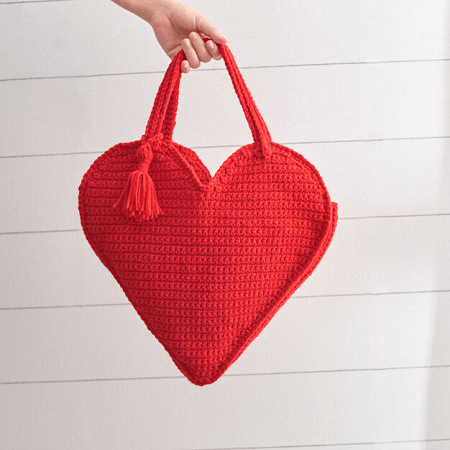 Tote Bag Crochet Valentine Pattern by Red Heart