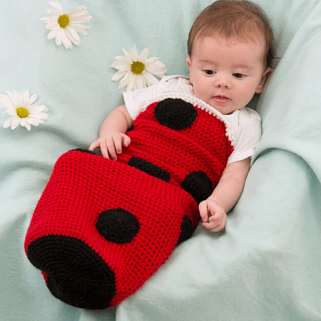 Crochet Ladybug Baby Cocoon Pattern by Red Heart