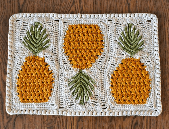 Crochet Pineapple Placemat Pattern by Yarn Godess