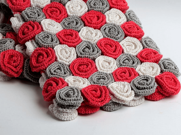 Crochet Rose Field Baby Blanket Pattern by Sweet Crocheterie
