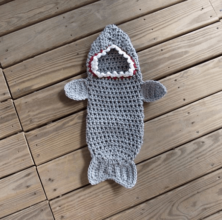 Crochet Shark Baby Cocoon Pattern by Wendydae Handmade
