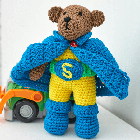  Crochet Super Hero Bear Pattern by Red Heart