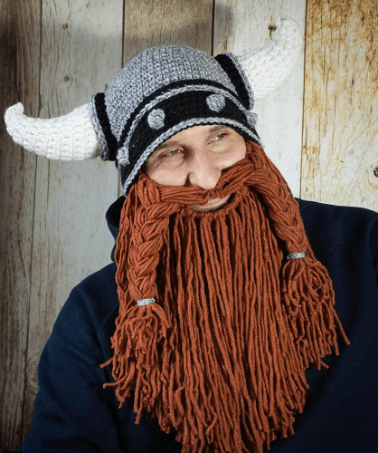 Crochet Viking Hat With Beard Pattern by Amusing Crochet Hats