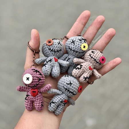 Crochet Voodoo Doll Keychain Pattern by Mikado Cutes