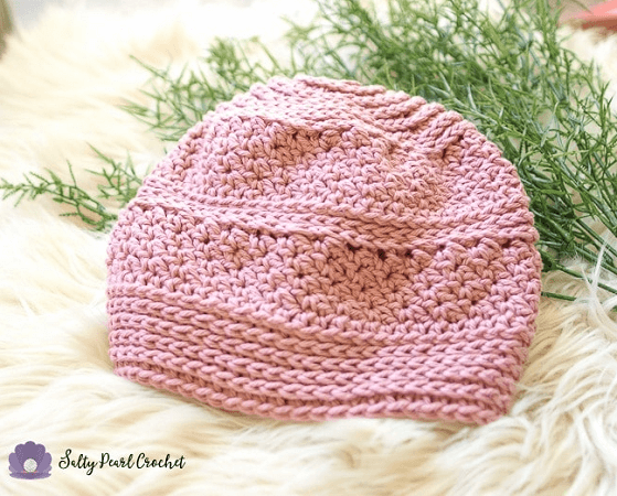 Easy Crochet Chemo Cap Pattern by Salty Pearl Crochet