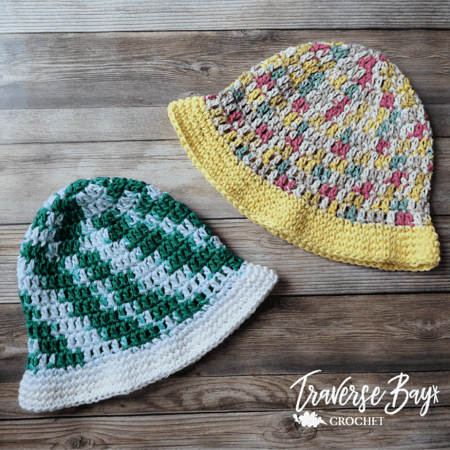 Easy Simple Crochet Sun Hat Pattern by Traverse Bay Crochet