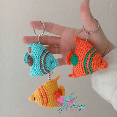 Fish Keychain Amigurumi Pattern by Amigu World