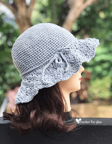 Floppy Shell Brim Sun Hat Crochet Pattern by Crochet For You
