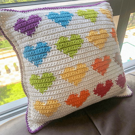 Full Of Love Heart Pillow Crochet Pattern by Jazzy Steele