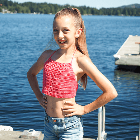 Girls' Boho Halter Top Crochet Pattern by Dabbles And Babbles
