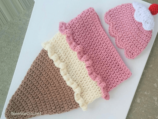 Ice Cream Baby Cone Crochet Pattern by Bee Mine Crochet