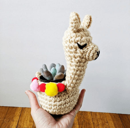 Llama Planter Crochet Pattern by Hello Happy