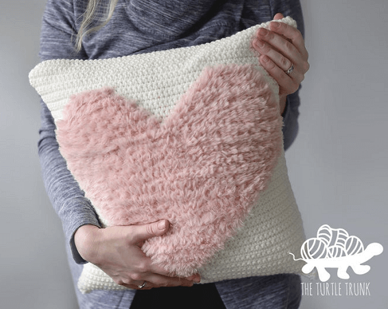 Love To Cuddle Pillow Crochet Pattern by The Turtle Trunk