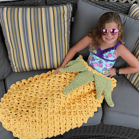Pineapple Blanket Cocoon Crochet Pattern by MJs Off The Hook Designs
