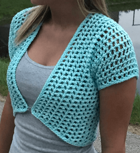 Savy Shrug Free Crochet Pattern by Jessica Cooper