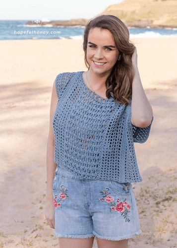 Sea Spray Bohemian Top Crochet Pattern by Hopeful Honey